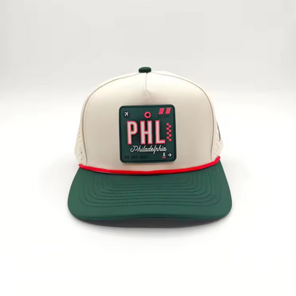 Front view of Philly Hat featuring bold embroidered Philly design and structured crown for a clean, stylish look.