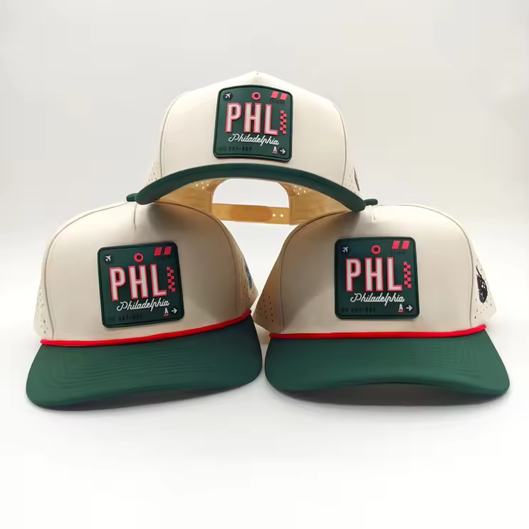 Stack of Philly Hats highlighting bold Philly-themed embroidery and premium structured design.