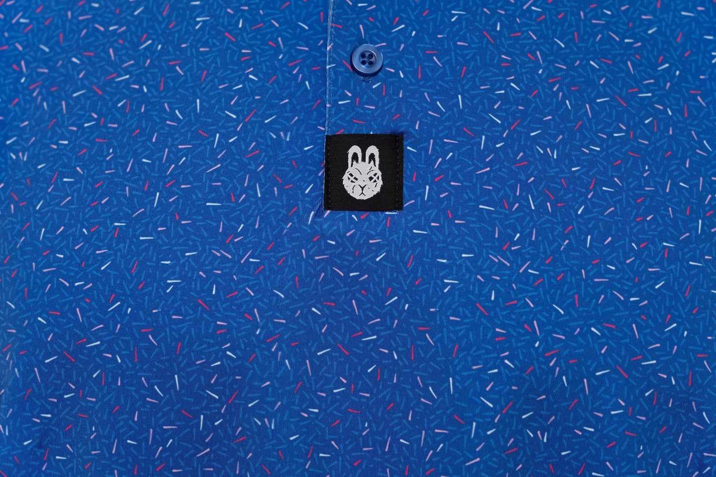 Detailed view of the collar and stitching on The Big Bang Golf Polo, showing premium craftsmanship and comfortable fit for golfers.