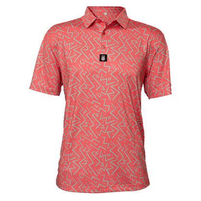 Front view of the Dolph Ziggler Golf Polo – bold, performance polo for men with a stylish fit, designed for comfort and mobility on the golf course.