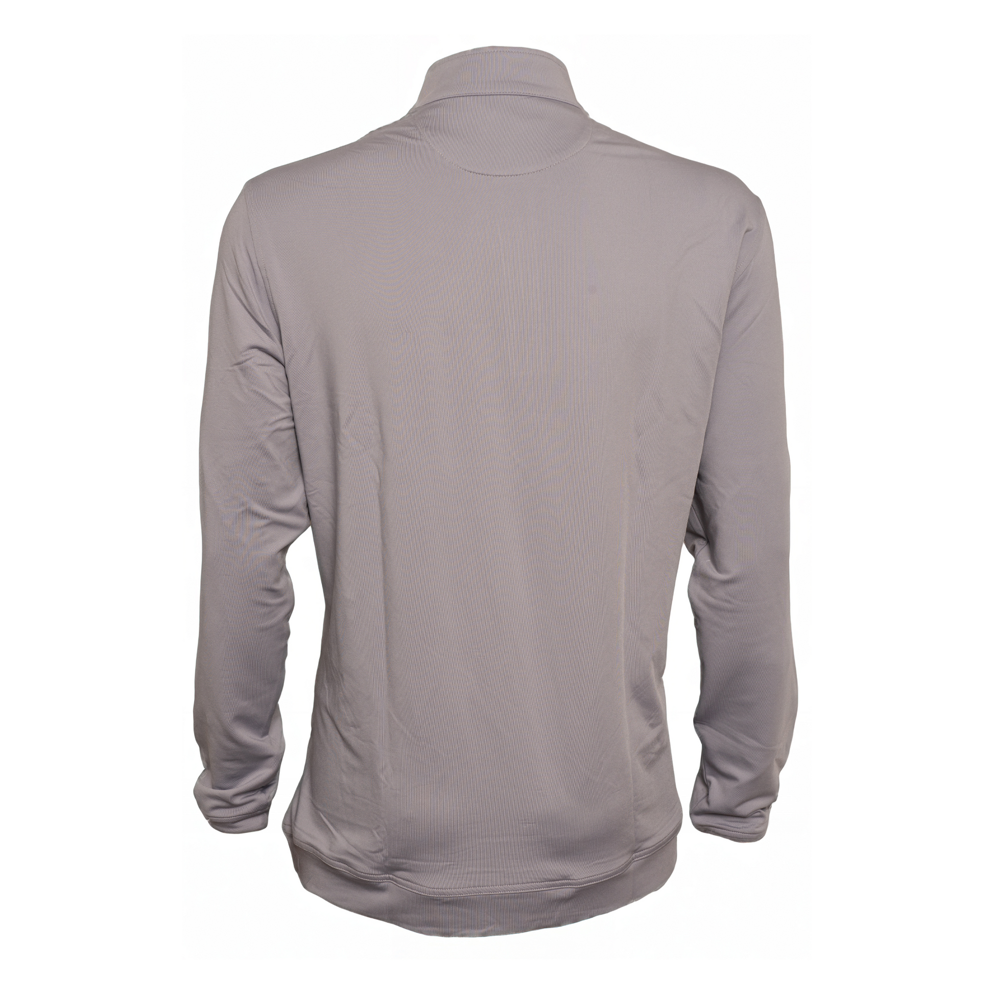 Back view of The Silver Slice men’s golf quarter zip – lightweight, performance fabric with a sleek design for comfort and style on the golf course.