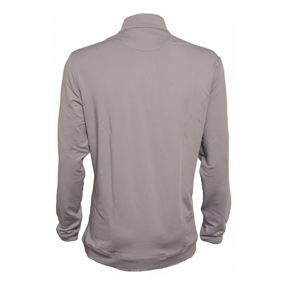 Back view of The Silver Slice men’s golf quarter zip – lightweight, performance fabric with a sleek design for comfort and style on the golf course.