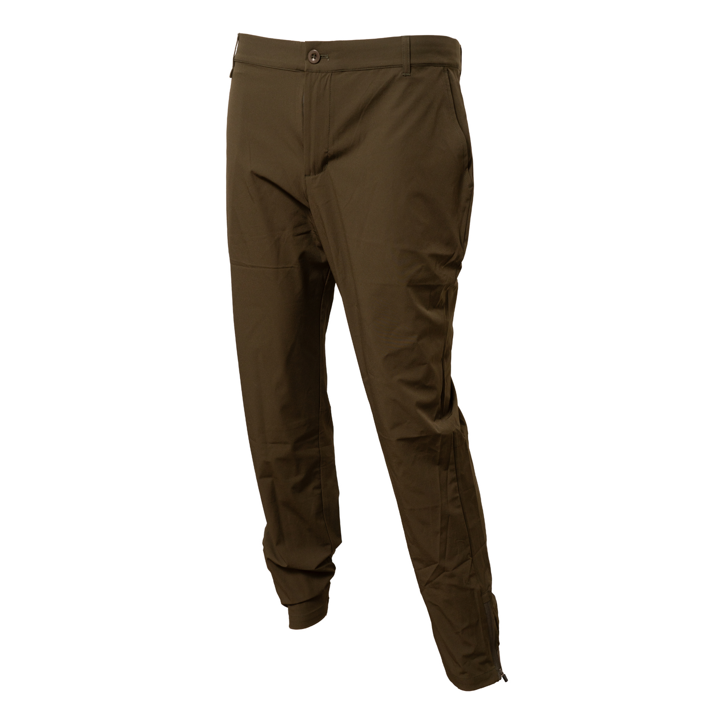 Front view of The Green Reader men’s golf joggers – olive design with a comfortable, performance-ready fit, perfect for flexibility and style on the course.