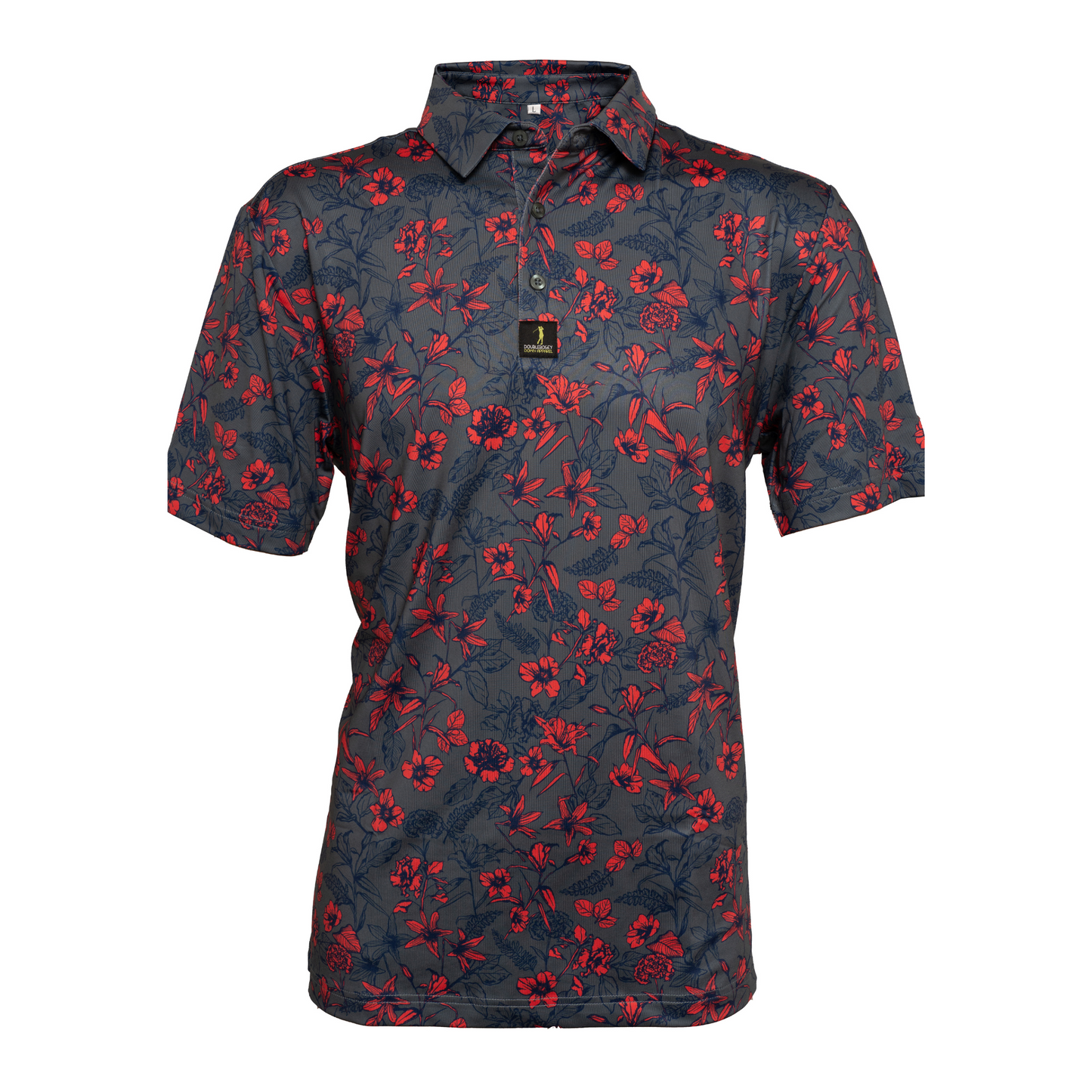 Front view of Vice City men’s golf polo – Rockstar-inspired design with a sleek, bold look and breathable fabric perfect for golf and stylish performance.