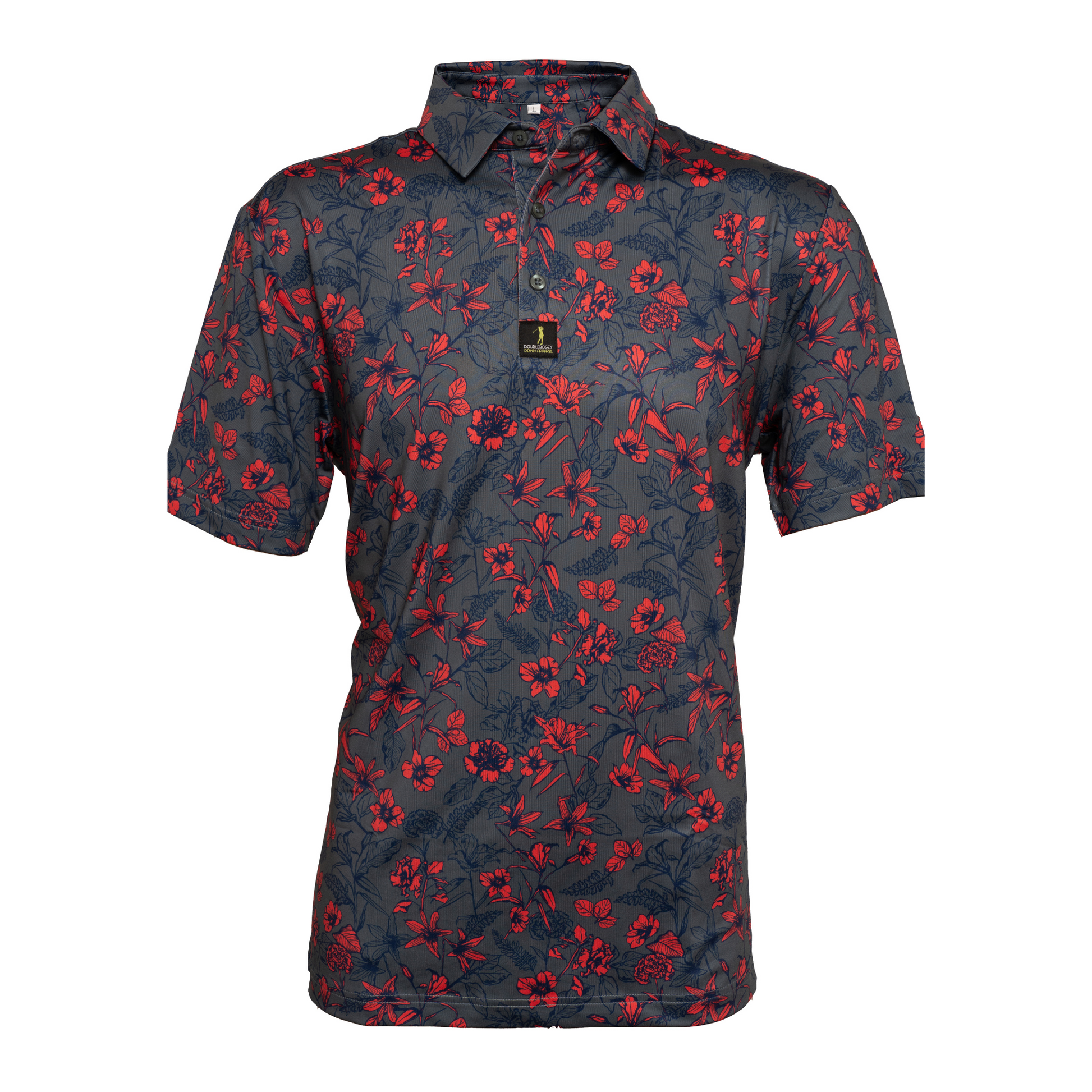 Front view of Vice City men’s golf polo – Rockstar-inspired design with a sleek, bold look and breathable fabric perfect for golf and stylish performance.